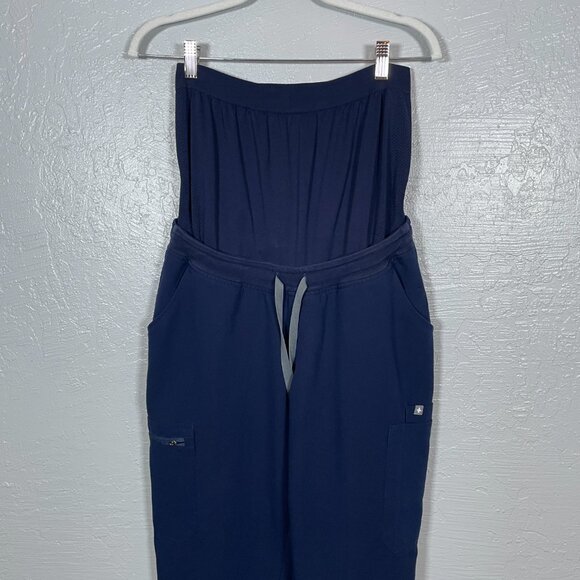 Figs Women Maternity M Navy Blue Yola Scrub Pants Belly Band Pockets Stretch - Picture 3 of 8